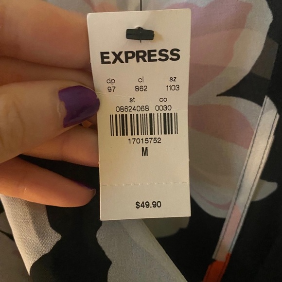 Never worn Express blouse! Perfect for summer! Tie in the back. - Picture 3 of 4